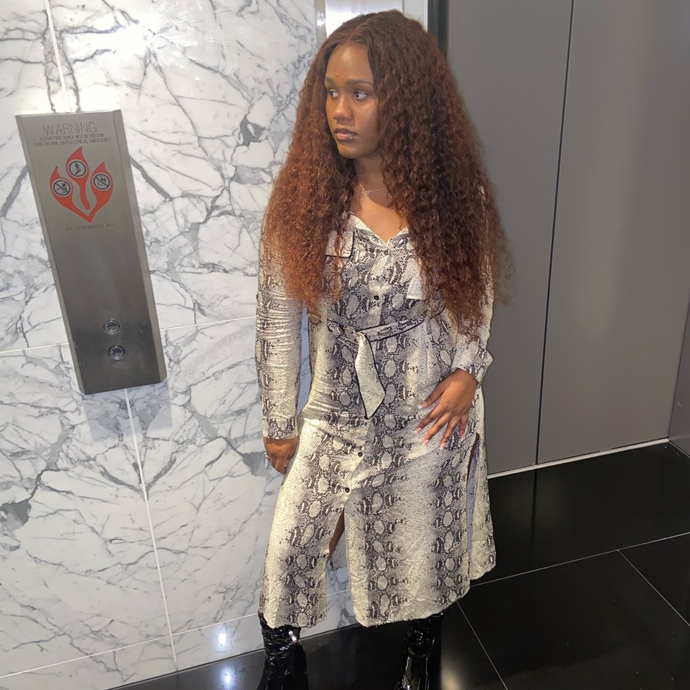 Take A Wild Guess Midi Dress - Beige Combo